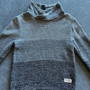 Boys Gray Knit Turtleneck Sweater